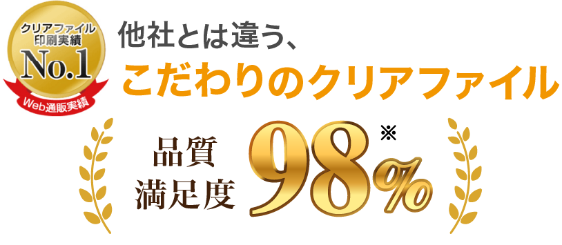 クリアファイル印刷実績No.1［Web通販実績］他社とは違う、こだわりのクリアファイル